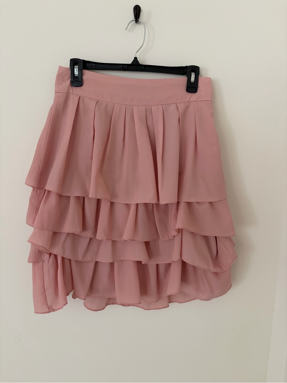DownEast Dusty Rose Layered Ruffle Skirt